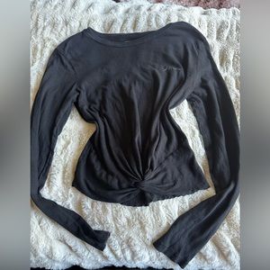 💓 Pink Victoria secret long sleeve black top basic xs